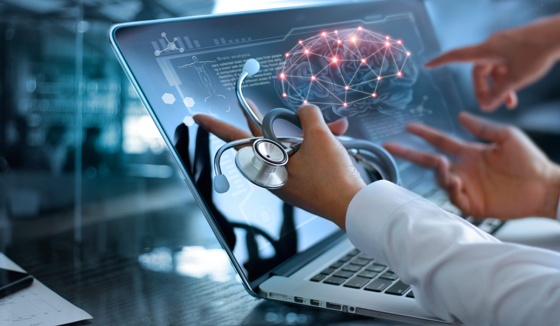 Medicine doctor team meeting and analysis. Diagnose checking bra Medicine doctor team meeting and analysis. Diagnose checking bra