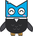 Rocky, the Moo IT Solutions owl mascot, smiling and waving