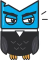 Rocky, the Moo IT Solutions owl mascot, looking focused and serious about security